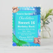 マーメイドテール&コンチシェルスイート16パーティー 招待状 (スタンド正面)