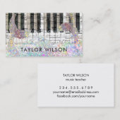 マーメイドデザインピアニスト音楽先生 名刺 (正面/裏面)