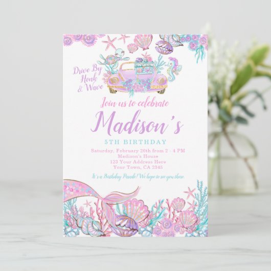 マーメイドドライブバイ誕生日 招待状 (スタンド正面)