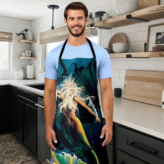 マーメイドドラゴンファンタジーブルー エプロン
