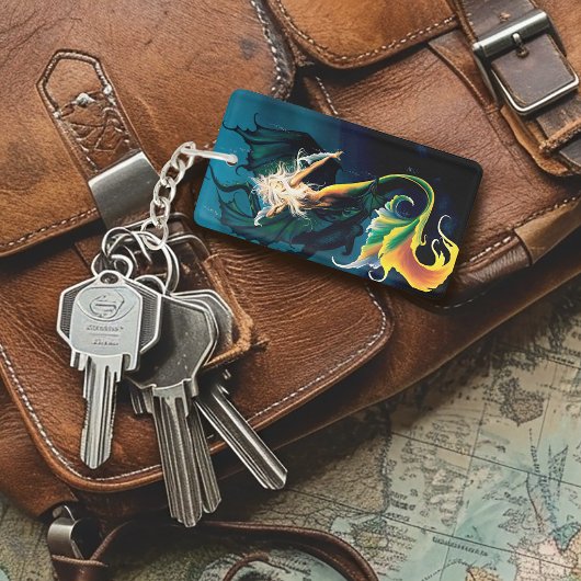 マーメイドドラゴンファンタジーブルー キーホルダー