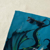 マーメイドドラゴンファンタジーブルー ビーチタオル (インサイチュ)