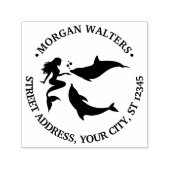 マーメイドドルフィンシルエット名差出人住所 セルフインキングスタンプ (デザイン)