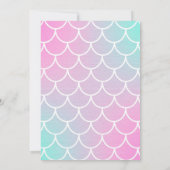 マーメイドドルフィンブルーシー海ピンクバースデーパーティー 招待状 (裏面)
