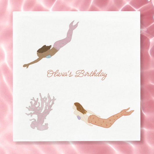 マーメイドナプキン子供へズ誕生日 スタンダードランチョンナプキン