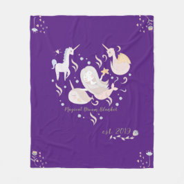 マーメイドナルハルドラゴンユニコーン魔法ドリームカスタム フリースブランケット