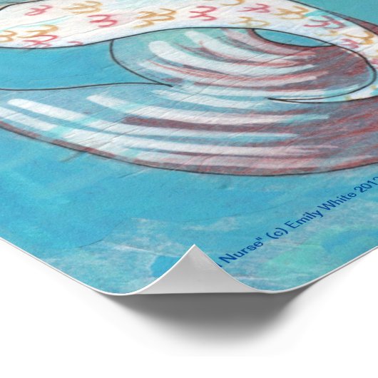 マーメイドナースシャークファンタジーアートプリントポスター ポスター (角)