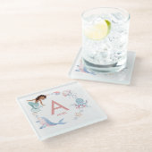 マーメイドネームガラスコースター ガラスコースター (アングル)