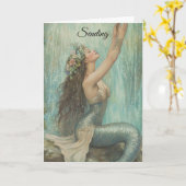 マーメイドハグ誕生日グリーティングカード カード (黄色い花)