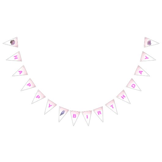 マーメイドハッピーバースデー バンティングフラッグ (全)