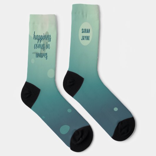 マーメイドハピネス引用文ターコイズ海ソックス ソックス (右)