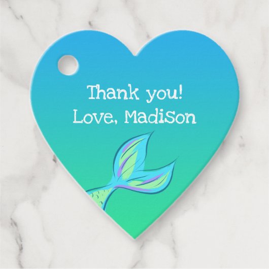 マーメイドハート型メッセージカード フェイバータグ (正面)