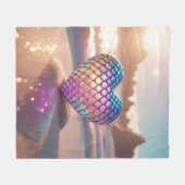 マーメイドハート フリースブランケット (正面(横))