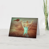 マーメイドバイザシーヴィンテージティール（緑がかった色）ブラウン カード (正面)