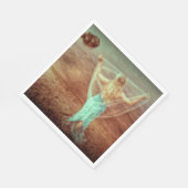 マーメイドバイザシーヴィンテージティール（緑がかった色）ブラウン スタンダードランチョンナプキン (角)