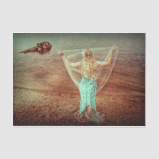 マーメイドバイザシーヴィンテージティール（緑がかった色）ブラウン 薄葉紙 (正面)