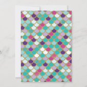 マーメイドバッシュ誕生日招待状ティール(緑がかった色)金ゴールドパープル 招待状 (裏面)