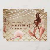 マーメイドバラ金ゴールドザシーキンセアニラ 招待状 (正面/裏面)