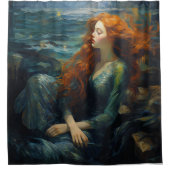 マーメイドバンゴッホスタイルシャワーカーテン シャワーカーテン (正面)