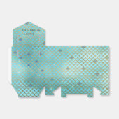 マーメイドバースデーパーティパーソナライズされたティール（緑がかった色）金ゴールド フェイバーボックス (折り畳みなし)