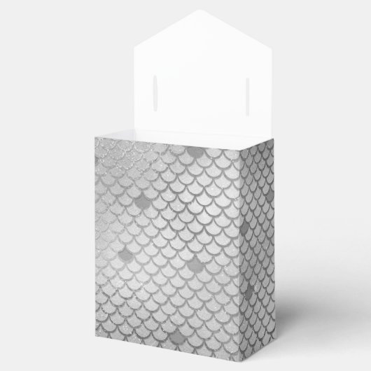 マーメイドバースデーパーティーシルバーグレイパーソナライズされたー フェイバーボックス (オープン)