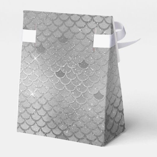 マーメイドバースデーパーティーシルバーグレイパーソナライズされたー フェイバーボックス (裏面サイド)