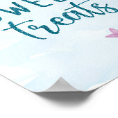 マーメイドバースデーパーティースイーツトリートサイン ポスター (角)