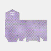 マーメイドバースデーパーティーパープルパーソナライズされたシルバー フェイバーボックス (折り畳みなし)