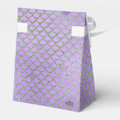 マーメイドバースデーパーティーパープルパーソナライズされたシルバー フェイバーボックス (裏面サイド)