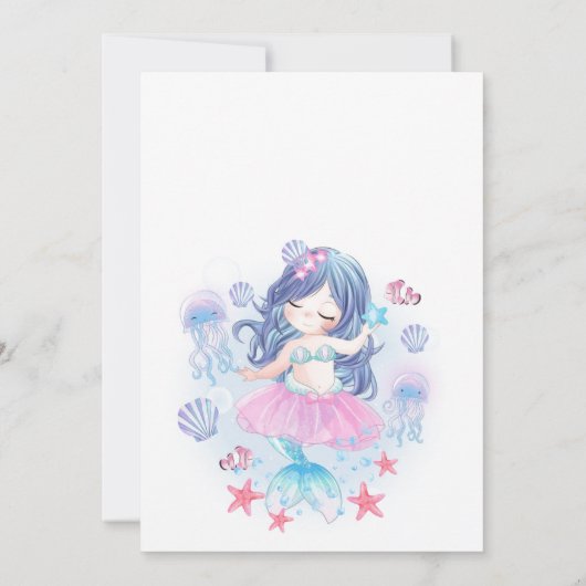 マーメイドバースデーパーティー招待状マーメイドファーストパーティー 招待状 (裏面)