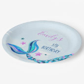 マーメイドバースデーパーティー紙プレート ペーパープレート (アングル)