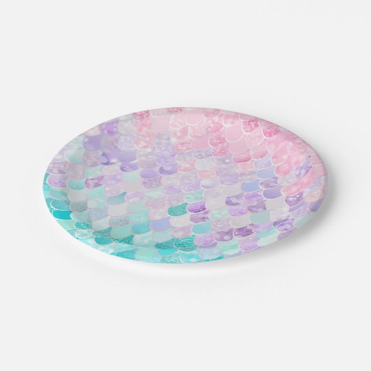 マーメイドバースデーパーティー、紙プレート ペーパープレート (アングル)