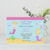 マーメイドバースデーパーティ招待状 招待状 (スタンド正面)