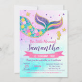 マーメイドバースデーパーティ招待状 招待状 (正面)