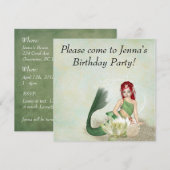 マーメイドバースデーパーティ招待状 招待状 (正面/裏面)