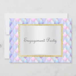 マーメイドパステルグリッターエレガント婚約 招待状