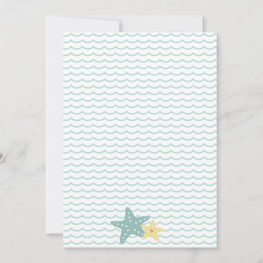 マーメイドパステルピンクの最初の誕生日パーティー 招待状 (裏面)