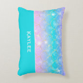 マーメイドパターカスタムン、モノグラムアクセント枕 アクセントクッション (正面(垂直))