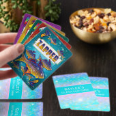 マーメイドパターンカスタムモノグラム女の子 トランプ (インサイチュ)