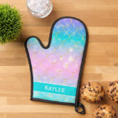 マーメイドパターンカスタムモノグラム女の子 鍋つかみ (トップダウン)