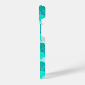 マーメイドパターンティール（緑がかった色）グリーン iPhoneケース (左側面)