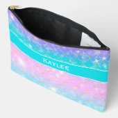 マーメイドパターン、カスタムモノグラムアクセサリーバッグ アクセサリーポーチ (見開き)