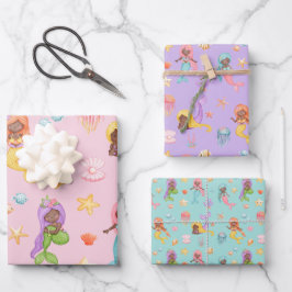 マーメイドパターン ラッピングペーパーシート