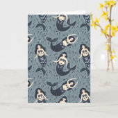 マーメイドパターン |空白の | カード (黄色い花)