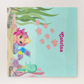 マーメイドパーソナライズされたとアクソロトル ジグソーパズル (横)