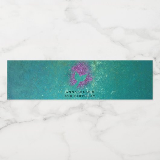 マーメイドパーソナライズされたをテーマにした誕生日パーティー ペットボトルラベル (シングルラベル)