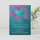 マーメイドパーソナライズされたをテーマにした赤ちゃんシャワー招待状 招待状 (スタンド正面)