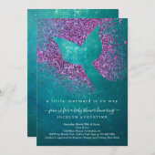 マーメイドパーソナライズされたをテーマにした赤ちゃんシャワー招待状 招待状 (正面/裏面)