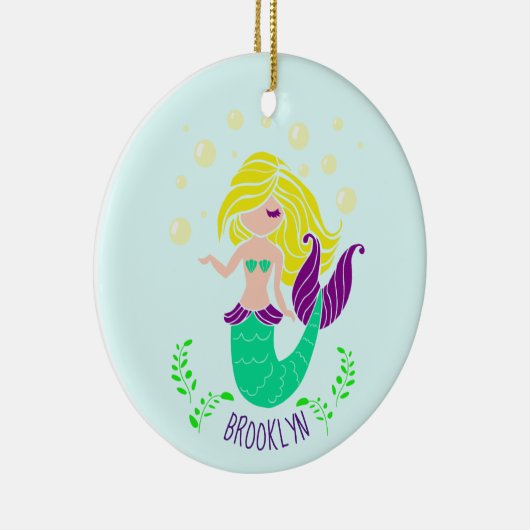 マーメイドパーソナライズされたオーナメント セラミックオーナメント (右)