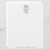 マーメイドパーソナライズされたキッド文房具 (正面/裏面)